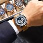 POEDAGAR Men&acirc;��s Chronograph Quartz Watch &acirc;�� Luminous Dial, Brown Leather Strap, 3ATM
