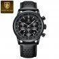 POEDAGAR Men&acirc;��s Chronograph Quartz Watch &acirc;�� Luminous Dial, Brown Leather Strap, 3ATM