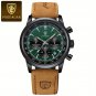 POEDAGAR Men&acirc;��s Chronograph Quartz Watch &acirc;�� Luminous Dial, Brown Leather Strap, 3ATM