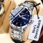 Men&acirc;��s Stainless Steel Quartz Watch &acirc;�� Rhinestone Dial, Roman Numerals, Date, Luminous