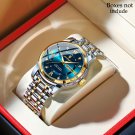 POEDAGAR Men’s Luxury Quartz Watch – Blue Luminous Dial, Stainless Steel, IPX8