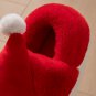 Warm Plush Winter Slippers for Women & Men, Thick Sole, Cozy Red-White Holiday Design