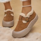 Women’s Winter Fleece-Lined Slip-On Boots – Warm, Non-Slip PU Sole, Round Toe Winter Booties