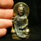 Lord Buddha buddhist india nepal trance brass amulet statue figurine 1 1/8" X 2"