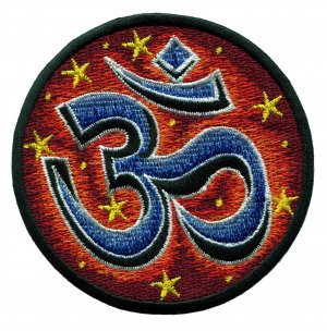 Aum om infinity hindu trance embroidered applique iron-on patch applique T-40