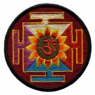 Aum om infinity lotus hindu trance embroidered iron-on patch applique T-42