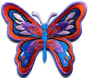 Butterfly hippie boho retro weed applique iron-on patch S-179