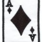 Ace of Diamonds poker playing card biker embroidered applique iron-on patch S-9
