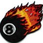 Flaming eight ball biker pool retro snooker applique iron-on patch S-268