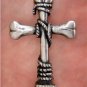 Wholesale lot 12 bone cross goth occult horror new pewter pendants