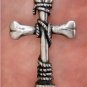 Wholesale lot 12 bone cross goth occult horror new pewter pendants