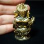 Hindu god Ganesh hinduism trance yoga brass amulet statue 1.25" X 2.25" E-15