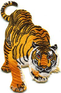 Tiger cat puma jaguar lion animal wildlife Large applique iron-on patch S-327
