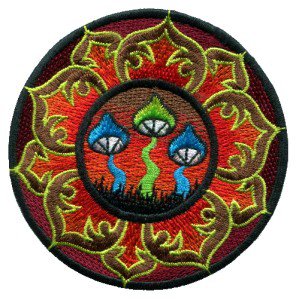 Mushroom boho hippie retro love peace weed lotus applique iron-on patch T-21