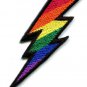 Lightning bolt gay lesbian pride rainbow retro LGBT applique iron on patch S-132