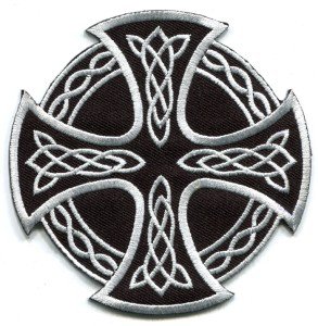 Celtic Cross Irish goth tattoo druids wicca pagan applique iron-on patch new S-5