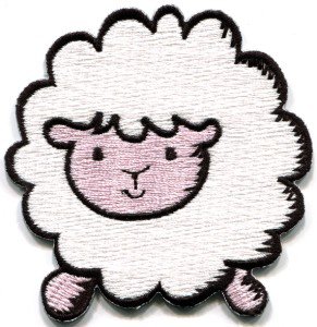 Sheep lamb ewe fun retro applique iron-on patch S-206