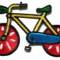Bicycle retro bike cycle cyclist 70s kids fun applique iron-on patch S-125