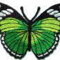 Butterfly green hippie retro boho embroidered applique iron-on patch S-163