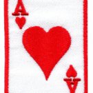 Ace of Clubs red playing cards retro biker rat pack applique iron-on patch S-12