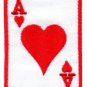 Ace of Clubs red playing cards retro biker rat pack applique iron-on patch S-12