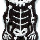 Skull skeleton goth emo horror splatter biker applique iron-on patch S-256