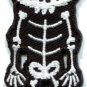 Skull skeleton goth emo horror splatter biker applique iron-on patch S-256