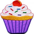 Cupcake retro fairy cake cup sweets desert applique iron-on patch S-203