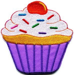 Cupcake retro fairy cake cup sweets desert applique iron-on patch S-203