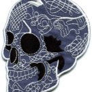 Skull tattoo horror biker goth emo punk rock metal applique iron-on patch S-254