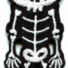 Skull skeleton goth punk emo horror biker applique iron-on patch S-257