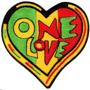 One Love rasta Judah flag reggae retro weed pot applique iron-on patch S-305