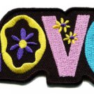 Love peace hippie retro embroidered iron-on patch S-36
