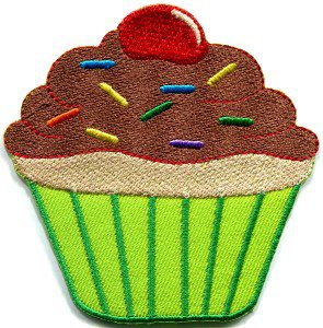 Cupcake retro fairy cake cup sweets desert applique iron-on patch S-204