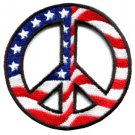 Peace sign American flag hippie retro peace love weed pot iron-on patch S-27