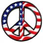 Peace sign American flag hippie retro peace love weed pot iron-on patch S-27