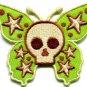 Butterfly skull horror goth emo punk biker applique iron-on patch S-184