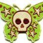 Butterfly skull horror goth emo punk biker applique iron-on patch S-184