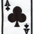 Ace of Clubs playing cards retro biker rat pack applique iron-on patch S-7
