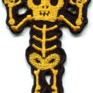 Skull skeleton goth punk emo horror biker sew applique iron-on patch S-484