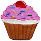 Cupcake retro fairy cake cup sweets desert applique iron-on patch S-202