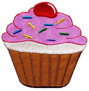 Cupcake retro fairy cake cup sweets desert applique iron-on patch S-202