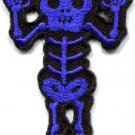 Skull skeleton goth punk emo horror biker sew applique iron-on patch S-452