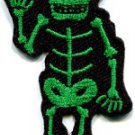 Skull skeleton goth horror psycho rock metal applique iron-on patch S-266