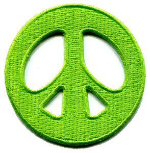 Peace sign hippie retro boho love weed embroidered applique iron-on patch S-15