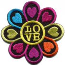 Flower power hippie love retro boho applique iron-on patch S-121