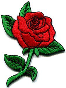 Rose tattoo biker retro boho love red applique iron-on patch  S-194
