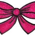 Hot pink bow knot ribbon boho retro sew sewing applique iron-on patch S-443