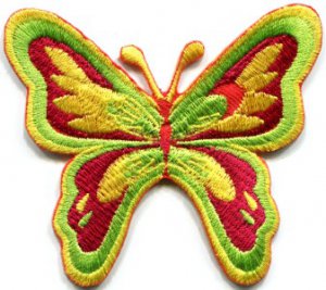 Butterfly hippie love retro boho 70s weed applique iron-on patch S-180
