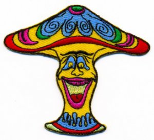 Mushroom boho 70s hippie retro love peace weed pot applique iron-on patch S-58